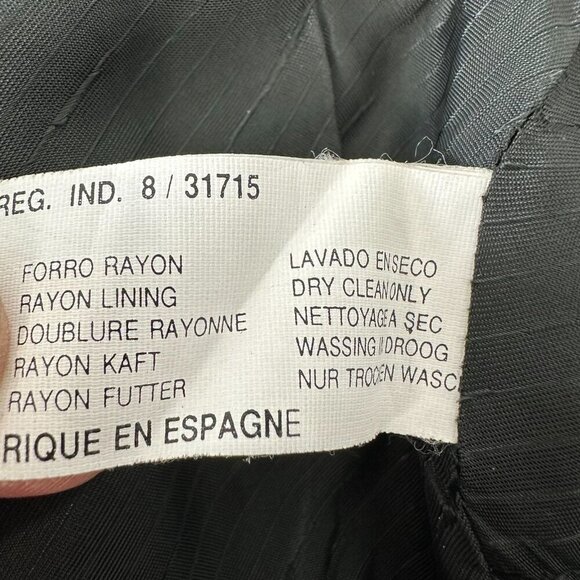 Torras Suede Leather Jacket Size 38 Black Button up Wool - Picture 15 of 16